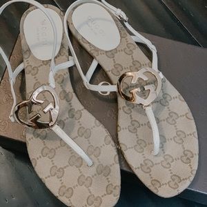 Barely worn GUCCI  ELLESMERE Mystic White Sandals